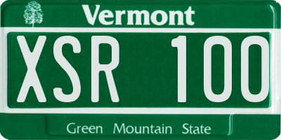 VT license plate XSR100