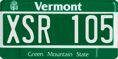 VT license plate XSR105