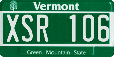 VT license plate XSR106