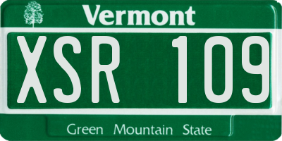 VT license plate XSR109