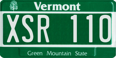VT license plate XSR110