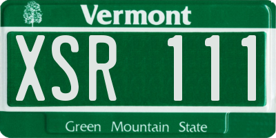 VT license plate XSR111