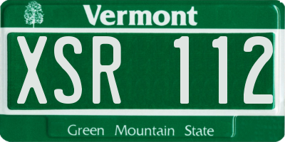 VT license plate XSR112