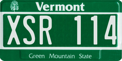 VT license plate XSR114
