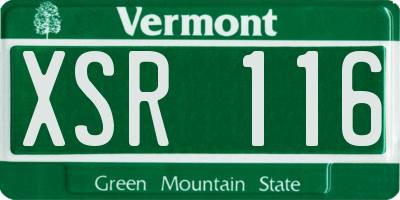 VT license plate XSR116