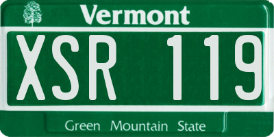 VT license plate XSR119