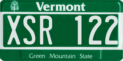 VT license plate XSR122