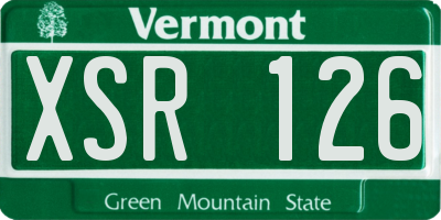 VT license plate XSR126