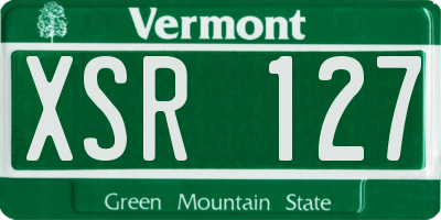 VT license plate XSR127