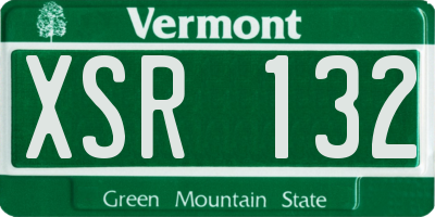 VT license plate XSR132