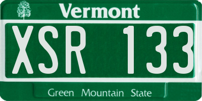 VT license plate XSR133