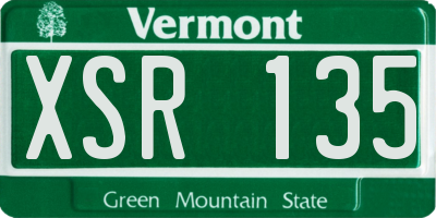 VT license plate XSR135