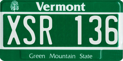 VT license plate XSR136