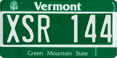VT license plate XSR144