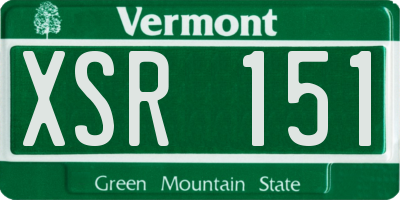 VT license plate XSR151