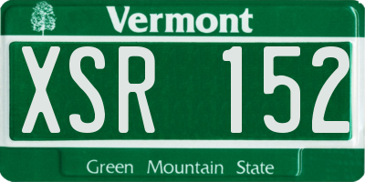 VT license plate XSR152