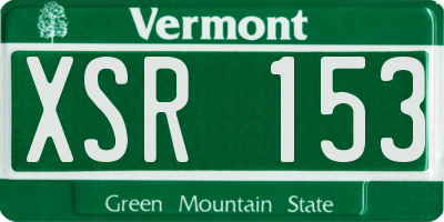 VT license plate XSR153