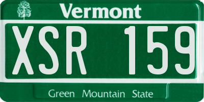 VT license plate XSR159