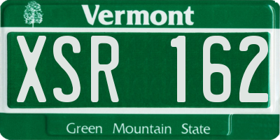 VT license plate XSR162