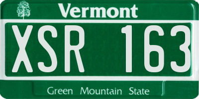 VT license plate XSR163
