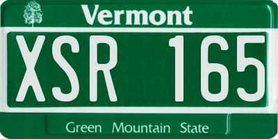 VT license plate XSR165