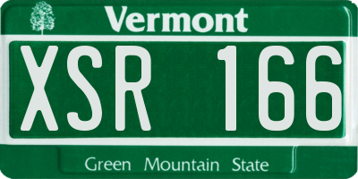 VT license plate XSR166
