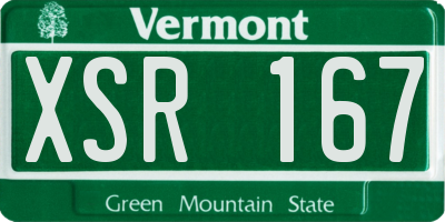 VT license plate XSR167