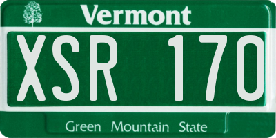 VT license plate XSR170