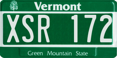 VT license plate XSR172