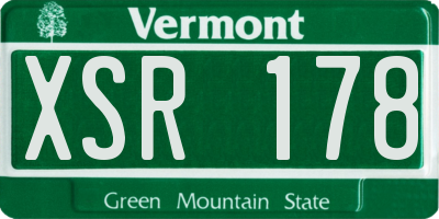 VT license plate XSR178