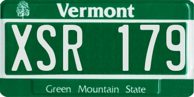 VT license plate XSR179