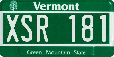 VT license plate XSR181