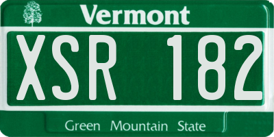VT license plate XSR182