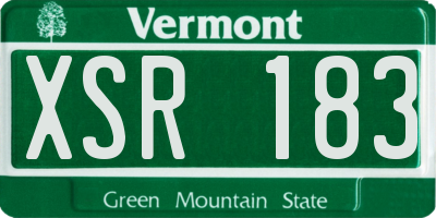 VT license plate XSR183