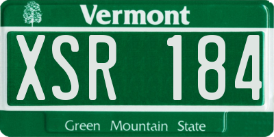 VT license plate XSR184