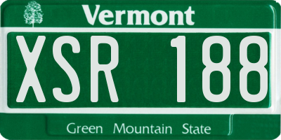 VT license plate XSR188