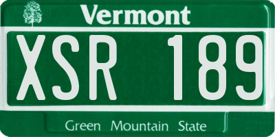 VT license plate XSR189