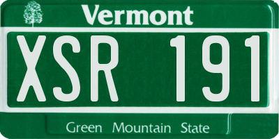 VT license plate XSR191