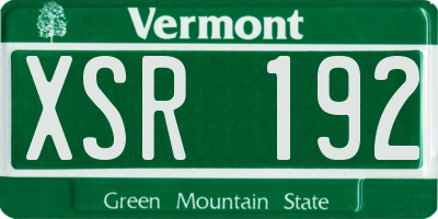 VT license plate XSR192