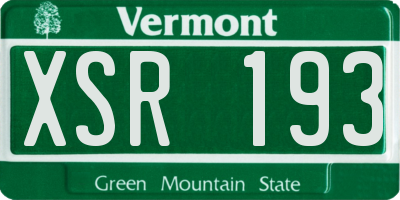 VT license plate XSR193