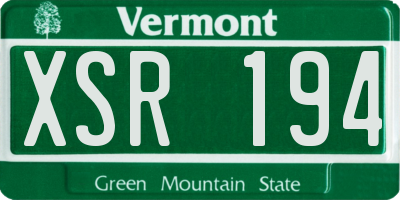 VT license plate XSR194
