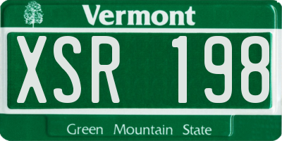 VT license plate XSR198