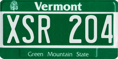 VT license plate XSR204