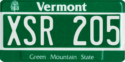 VT license plate XSR205