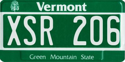 VT license plate XSR206
