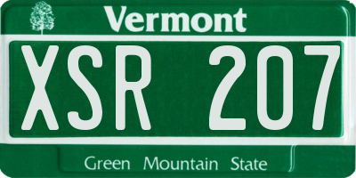VT license plate XSR207