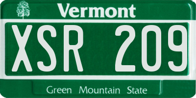 VT license plate XSR209