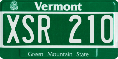 VT license plate XSR210