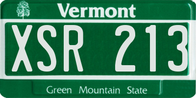 VT license plate XSR213