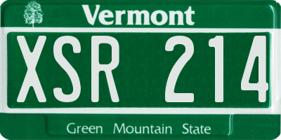 VT license plate XSR214
